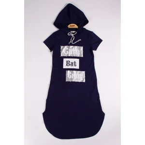 Kız Çocuk Elbise Cute Baskılı Lacivert 8 Yaş K-131
