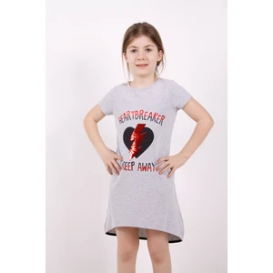 Kız Çocuk Elbise Keep Away Baskı G.Melanj 5 Yaş K-135