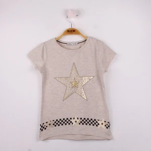 Kız Çocuk T-Shirt Yıldız Baskı K.Melanj 6 Yaş K-140