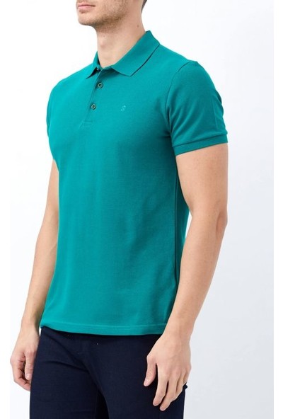 Adze B.Yeşil Erkek Slim Fit Basic Polo Yaka T-Shirt