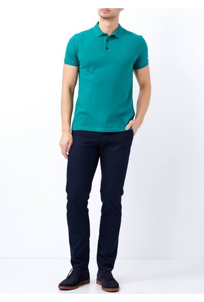 Adze B.Yeşil Erkek Slim Fit Basic Polo Yaka T-Shirt