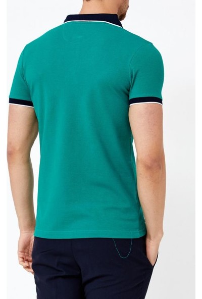 Adze Benetton Yeşil Erkek Basic Polo Yaka T-Shirt