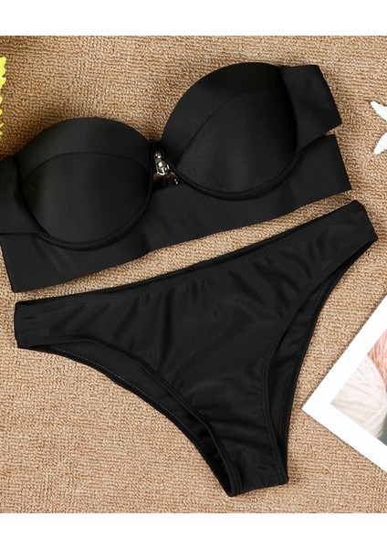 Siyah Straplez Bikini Takım