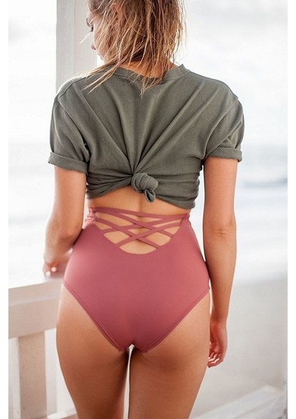 Pembe Yüksek Bel Bikini Alt fiyatları