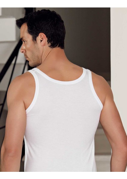 Likralı Modal Atlet Beyaz ME115