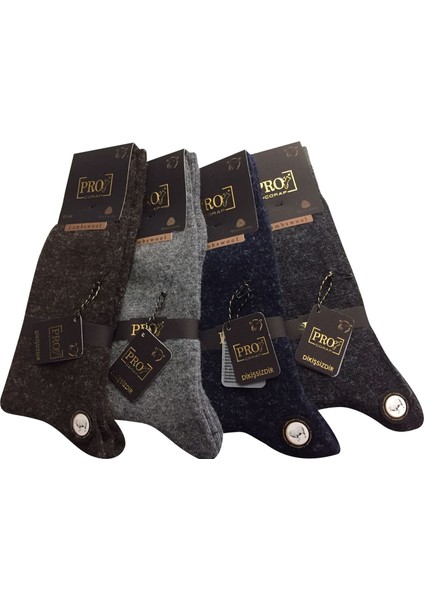 4 Lü Lambswool Yün Erkek Çorap Dikişsiz