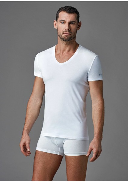 Erkek D5030 Compact V Yaka T-Shirt