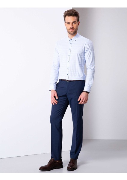 Erkek Açık Mavi Slim Fit Uzun Kollu Gömlek 50200516-VR003 modelleri