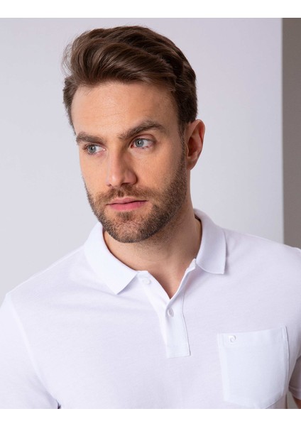 Erkek Beyaz Regular Fit Polo Yaka Basic Tişört 50204835-VR013
