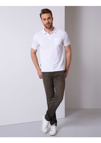 Erkek Beyaz Regular Fit Polo Yaka Basic Tişört 50204835-VR013