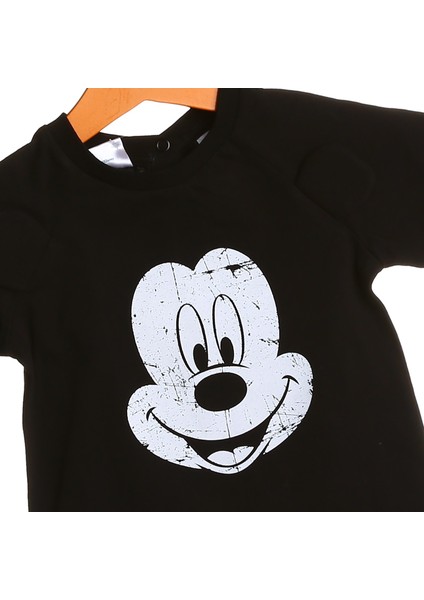 Mickey Mouse Lisanslı Kulaklı Kısa Kol T-Shirt