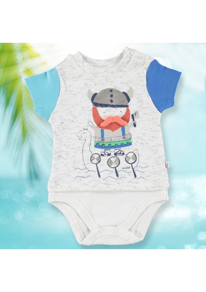 Vikingler Erkek Bebek İnterlok Kısa Kol Body