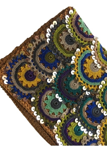 El Yapımı Etnik Clutch Çanta Hardal fırsatları