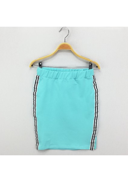 Kız Çocuk Etek Simli Şerit - Mint Yeşili - 10 Yaş