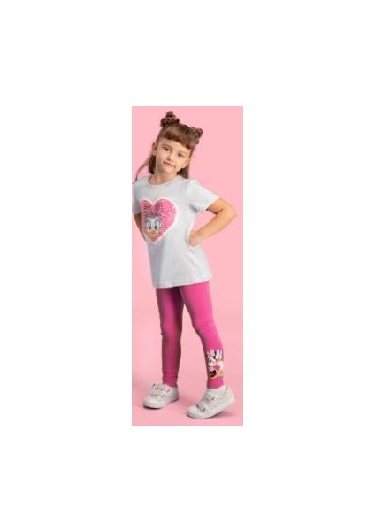 D4111-1 Mickey Mouse&Friends Kız Çocuk Takımı A.Gri 1-4 Yaş