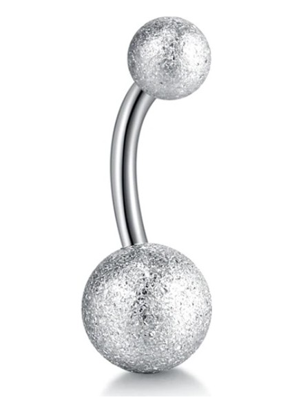 Gümüş Renk 8Mm Top Uçlu Çelik Muz Göbek Piercing P255A