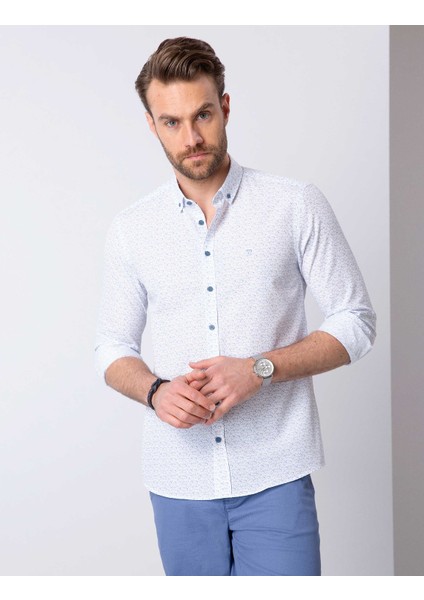 Erkek Mavi Slim Fit Gömlek 50211183-VR036