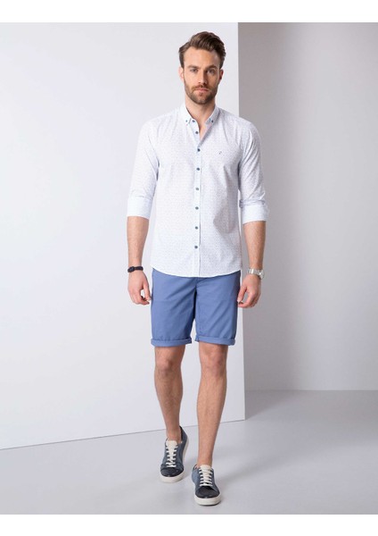 Erkek Mavi Slim Fit Gömlek 50211183-VR036