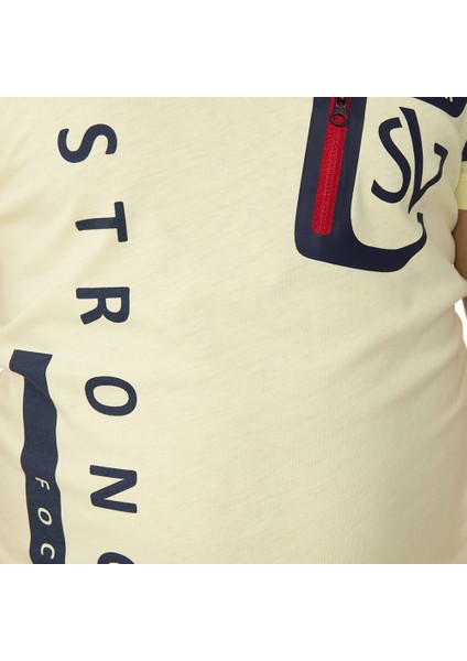 Erkek Çocuk T-Shirt Strong Baskılı - Sarı - 8 Yaş - 128Cm Boy