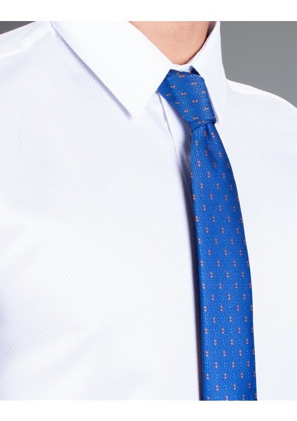 Slim Fit Düz Beyaz Armürlü Erkek Gömlek fırsatları