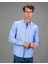 Slim Fit Düz Mavi Spor Erkek Gömlek 1