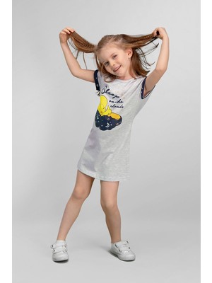 Looney Tunes Tweety Lisanslı Açık Gri Kız Çocuk Gecelik