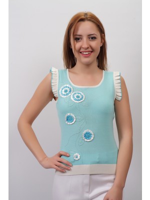 Sude Kadın Swarovski Taşlı Triko El İşi 7121