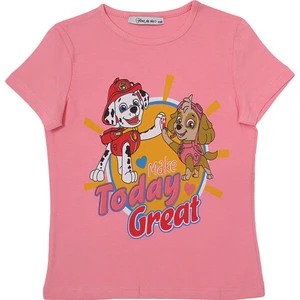 Paw Patrol Marshall Skye Baskılı Kız Bebek T-shirt Somon 001-0001354