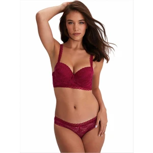 364 Bordo Push-Up Büstiyer Takım