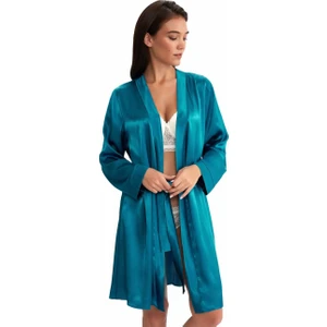 815 Yeşil Saten Sabahlık