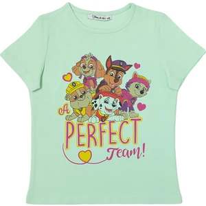 Paw Patrol Perfect Team Slogan Baskılı Kız Bebek T-shirt Yeşil 001-0001358