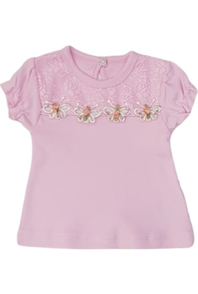 Puan Baby 6204 Kız Bebek Dantelli T-Shirt