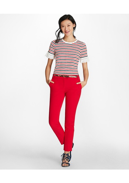 Red Fleece Boru Paça Pantolon