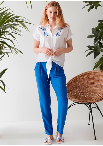 Catherines 1452 Kısa Kol Pijama Takımı Beyaz S