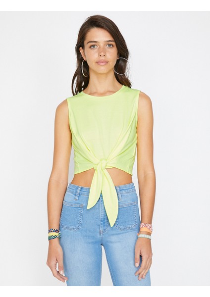 Kadın Bisiklet Yaka Crop Top