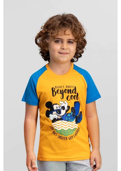 Mickey & Minnie Mouse Lisanslı Oranj Erkek Çocuk T-Shirt