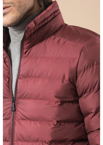 Bordo Kısa Şişme Mont