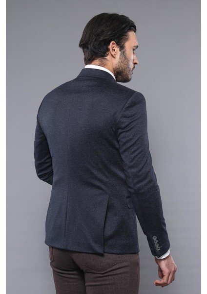 Kruvaze Lacivert Slim Fit Ceket