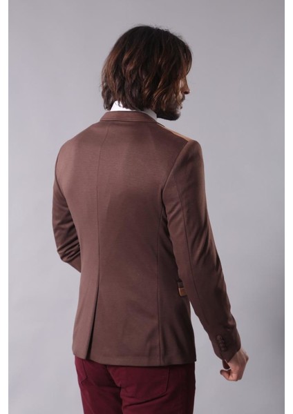 Penye Slim Fit Kahverengi Ceket indirimleri