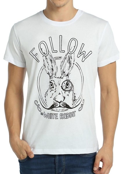 White Rabbit Tavşan Beyaz Erkek T-Shirt