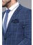 Ekose Lacivert Slim Fit Kışlık Ceket 2