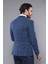 Ekose Lacivert Slim Fit Kışlık Ceket 4