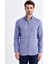 Erkek Kareli Slim Fit Lacivert Gömlek 1