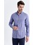 Erkek Kareli Slim Fit Lacivert Gömlek 3