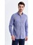 Erkek Kareli Slim Fit Lacivert Gömlek 4