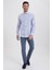 Erkek Desenli Slim Fit Mavi Gömlek 2
