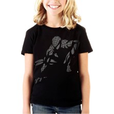 Rock&Roll Örümcek Abi Siyah Kısa Kollu Unisex Çocuk T-Shirt
