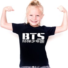 Rock&Roll Bts Siyah Kısa Kollu Unisex Çocuk T-Shirt