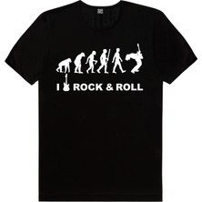 Rock&Roll Rock Evrimi Siyah Kısa Kollu T-Shirt