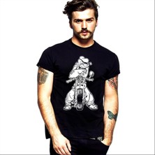 Rock&Roll Temel Motor Siyah Kısa Kollu T-Shirt
